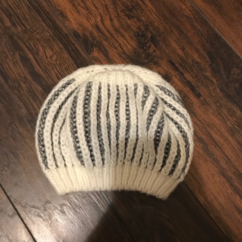 Grey and White Beanie